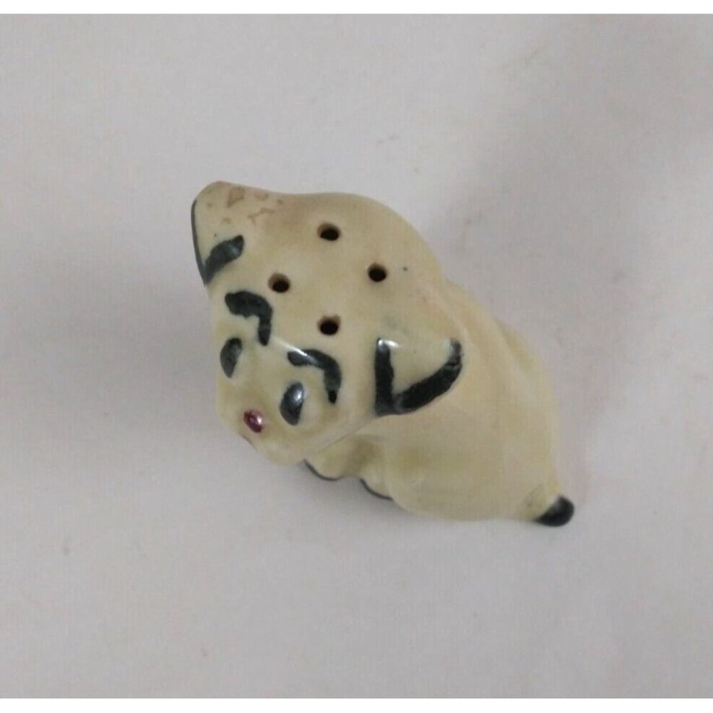 Vintage White Surprised Adorable Puppy Dog 2.25" Salt & Pepper Shakers Japan - Picture 6 of 13